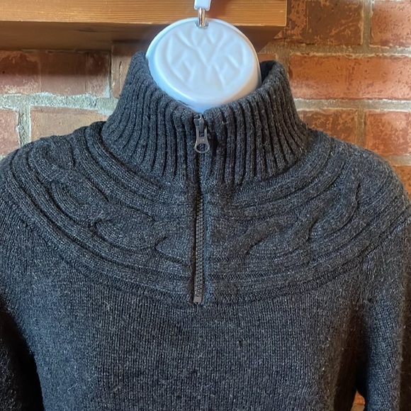Columbia Wool Blend Dark Gray Quarter Zip Sweater - Picture 2 of 6
